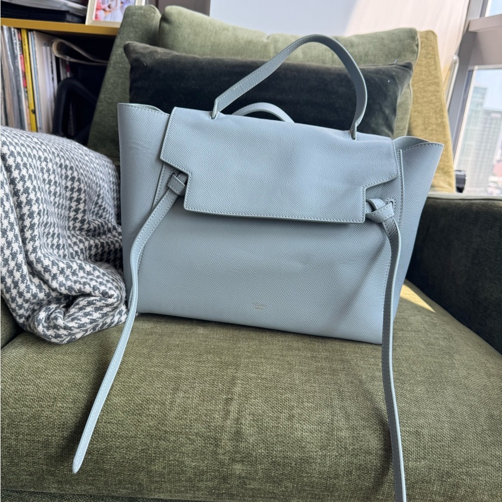 Celine Mini Belt Bag Grained Calfskin Light Blue
